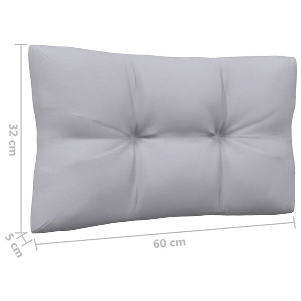 vidaXL 3-Seater Garden Sofa with Grey Cushions Solid Pinewood
