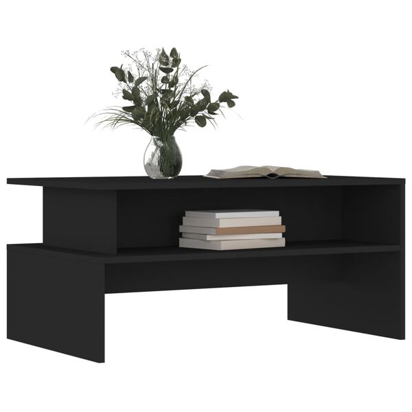 vidaXL Coffee Table Black 90x55x42.5 cm Engineered Wood