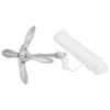 vidaXL Folding Anchor with Rope Silver 4 kg Hot Dip Galvanized Cast Iron