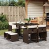 vidaXL 9 Piece Garden Dining Set with Cushions Brown Poly Rattan