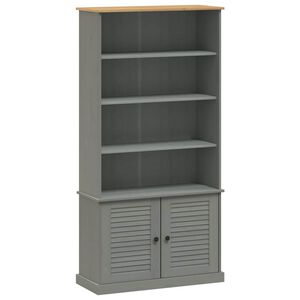 vidaXL Bookcase VIGO Grey 85x35x170 cm Solid Wood Pine