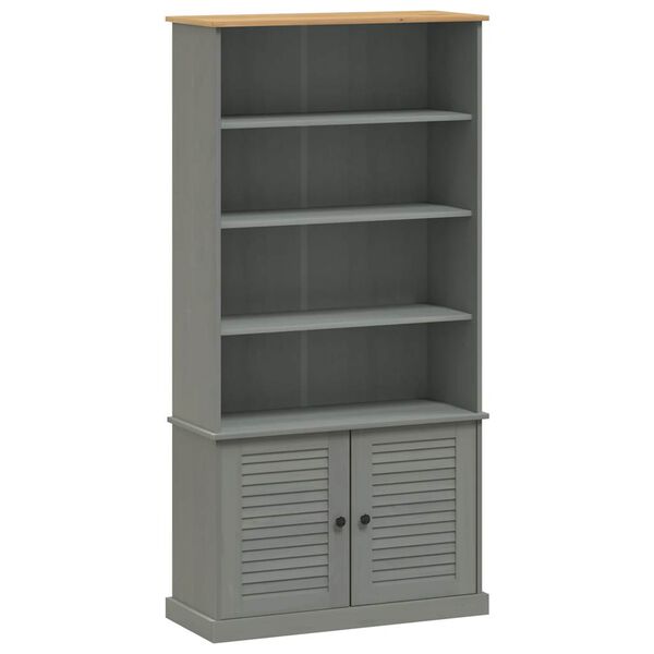 vidaXL Bookcase VIGO Grey 85x35x170 cm Solid Wood Pine