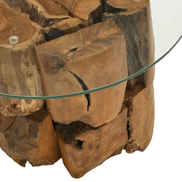 vidaXL Coffee Table Solid Teak Driftwood 60 cm