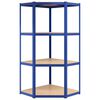 vidaXL 4-Layer Shelves 2 pcs Blue Steel&Engineered Wood