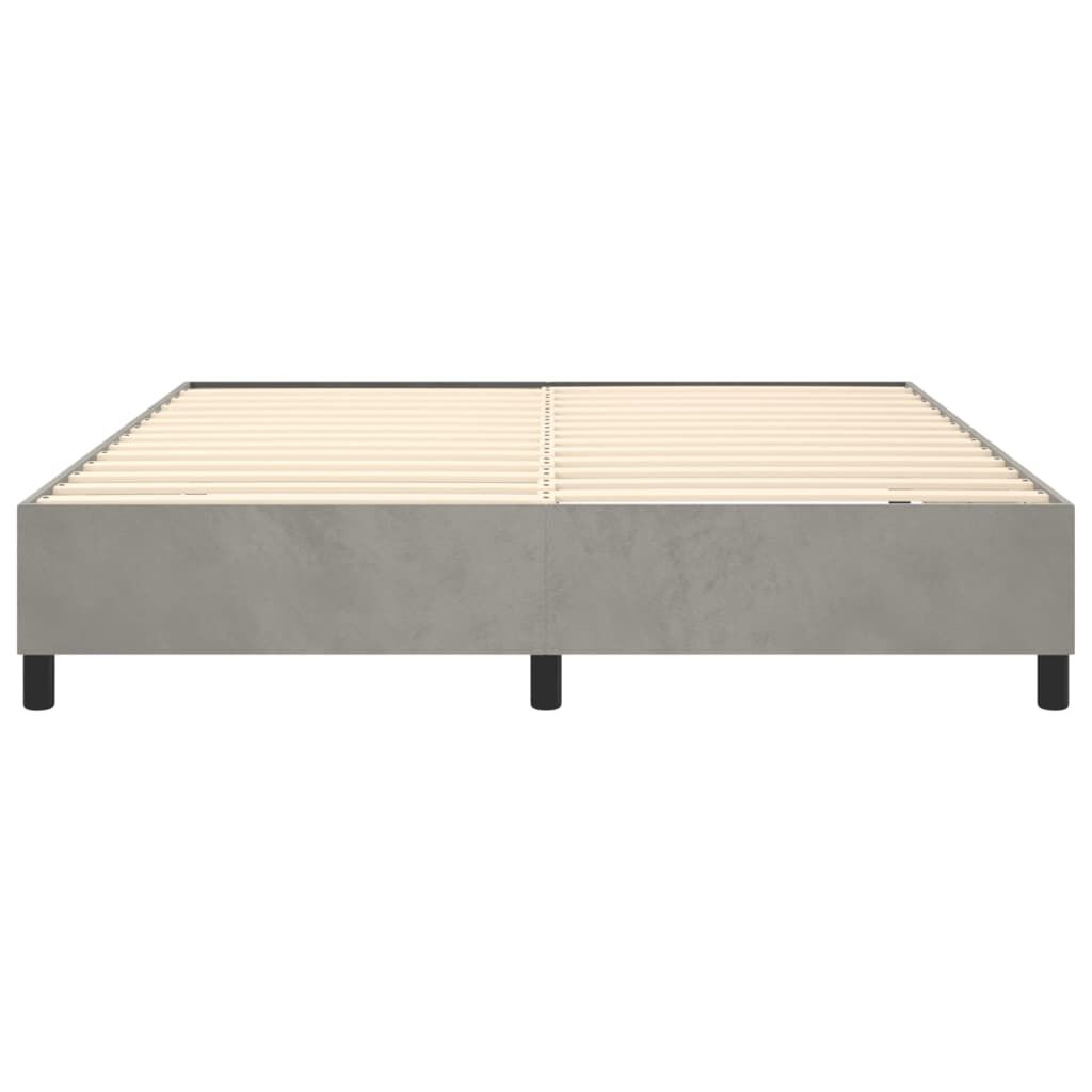 vidaXL Bed Frame without Mattress Light Grey King Velvet (US Only)