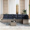 vidaXL Garden Sofa Set with Cushion 7 pcs Grey Poly Rattan