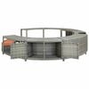 vidaXL Hot Tub Surround Grey Poly Rattan