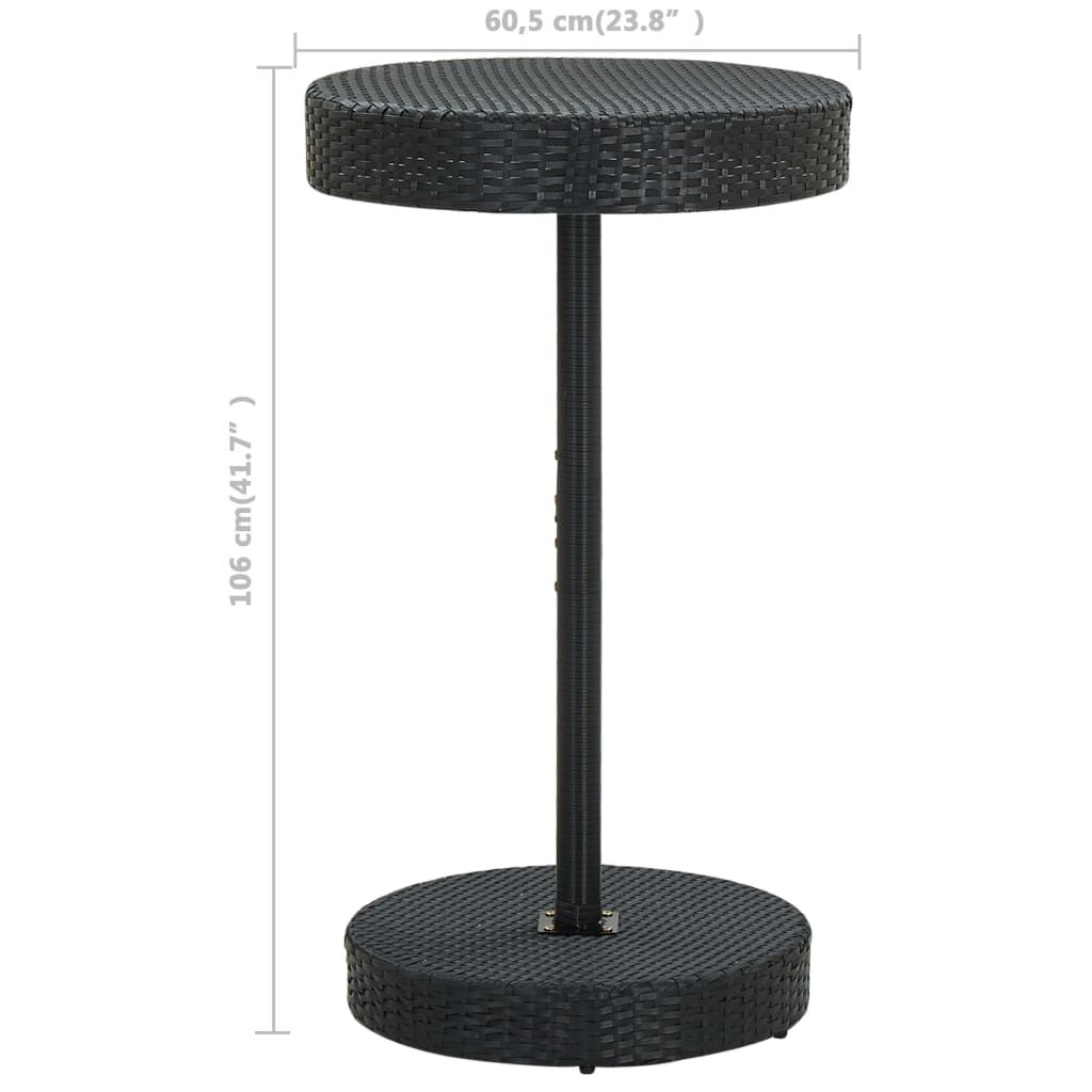 vidaXL 3 Piece Garden Bar Set with Cushions Poly Rattan Black