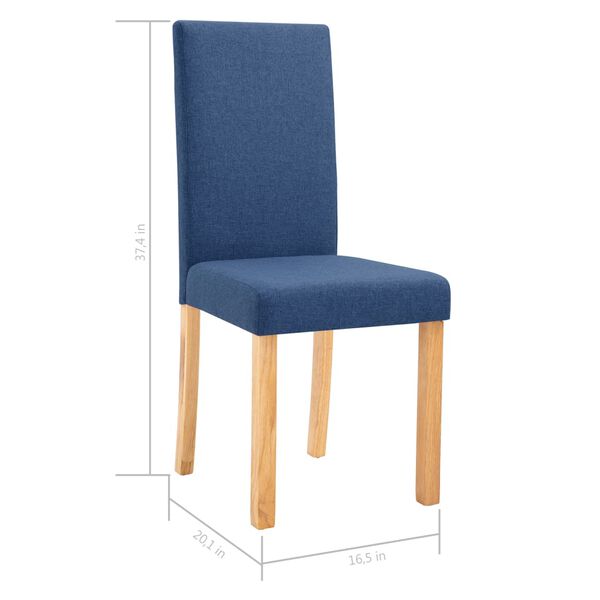 vidaXL Dining Chairs 4 pcs Blue Fabric