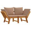 vidaXL Garden Bench with Cushions 2-in-1 Solid Wood Acacia