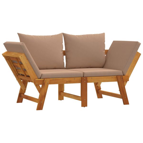 vidaXL Garden Bench with Cushions 2-in-1 Solid Wood Acacia