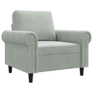 vidaXL Sofa Chair Light Grey 60 cm Velvet
