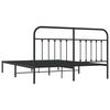 vidaXL Metal Bed Frame without Mattress with Headboard Black 183x213cm