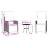 vidaXL 3 Piece Bistro Set with Cushions Grey Poly Rattan