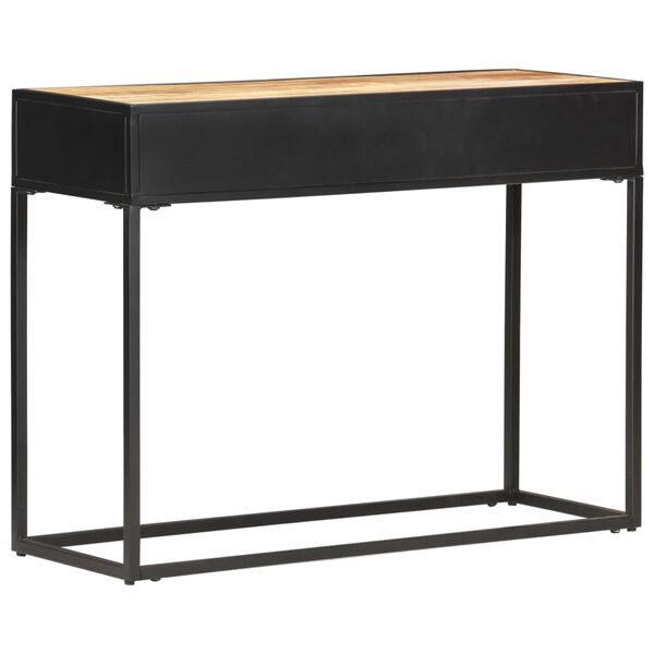 vidaXL Console Table 100x35x75 cm Rough Mango Wood and Natural Cane
