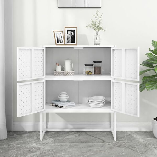 vidaXL Highboard White 80x35x100 cm Steel