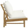 vidaXL Garden Bench with Cream White Cushions Bamboo