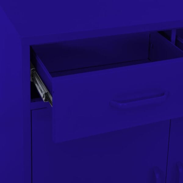 vidaXL Storage Cabinet Navy Blue 80x35x101.5 cm Steel