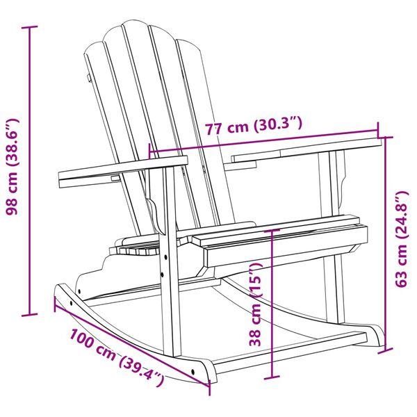 vidaXL Garden Adirondack Rocking Chair Solid Wood Teak