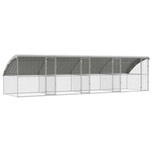 vidaXL Chicken Cage Silver 800 x 200 x 198.5 cm Galvanised Steel