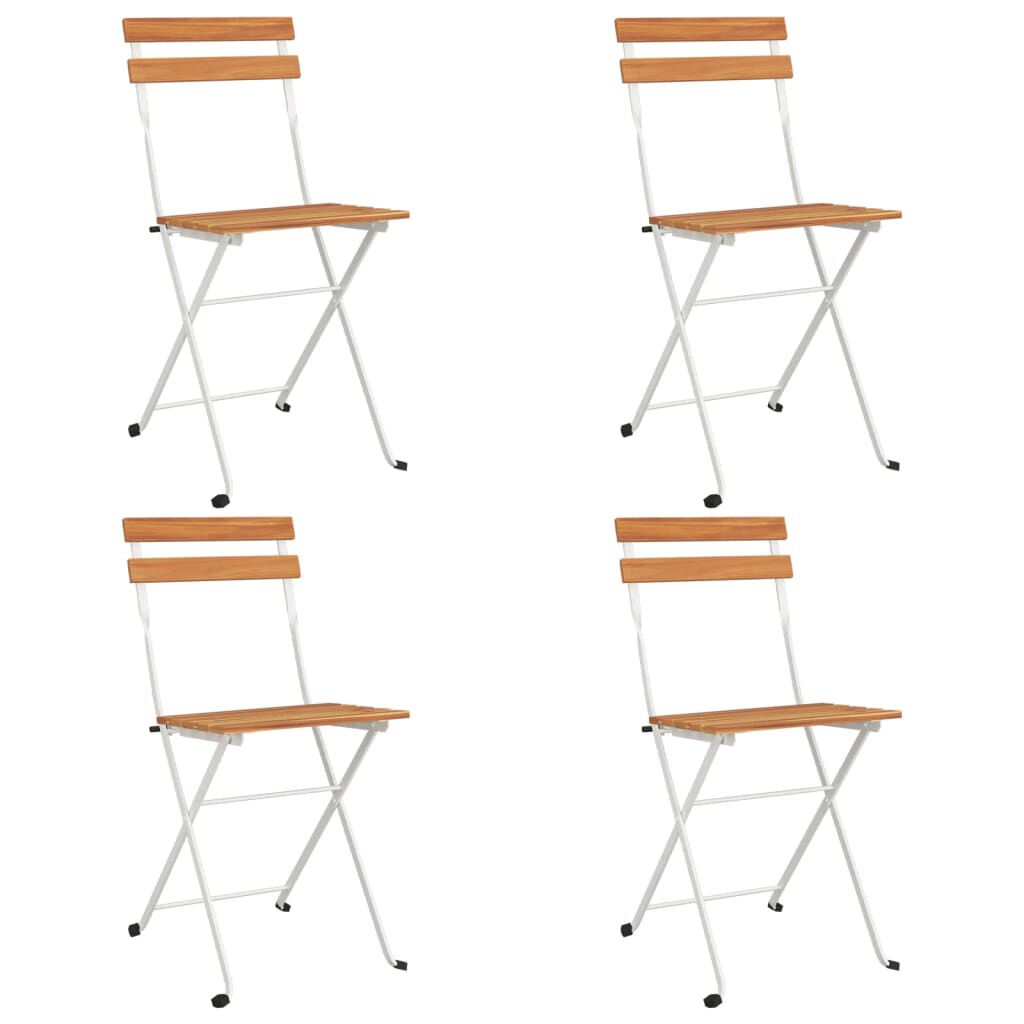 vidaXL 5 Piece Folding Bistro Set Solid Wood Acacia and Steel