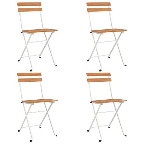 vidaXL 5 Piece Folding Bistro Set Solid Wood Acacia and Steel