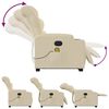 vidaXL Stand up Massage Recliner Chair Cream Fabric