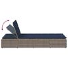 vidaXL Sunbed with Floating Cushion Grey Poly Rattan
