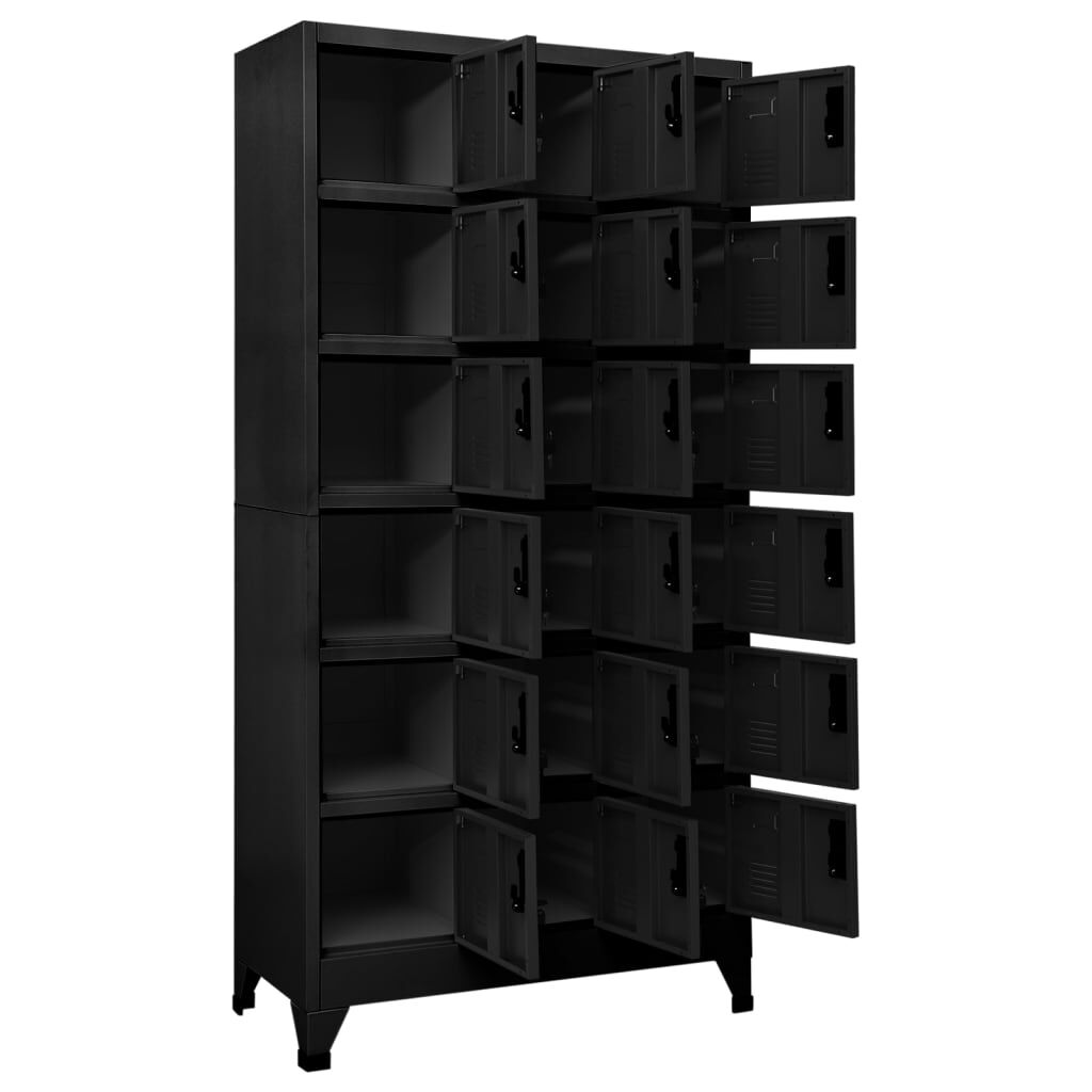 vidaXL Locker Cabinet Black 90x40x180 cm Steel