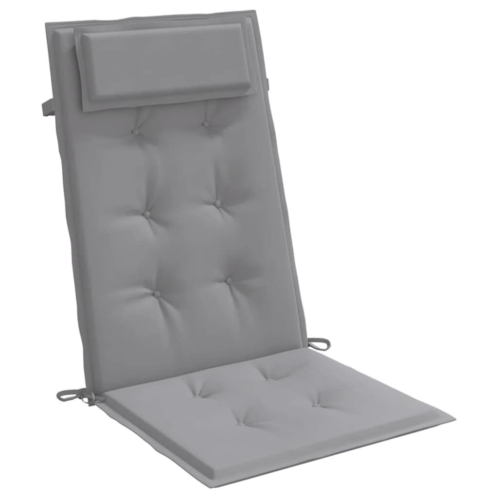 vidaXL Highback Chair Cushions 4 pcs Grey Oxford Fabric