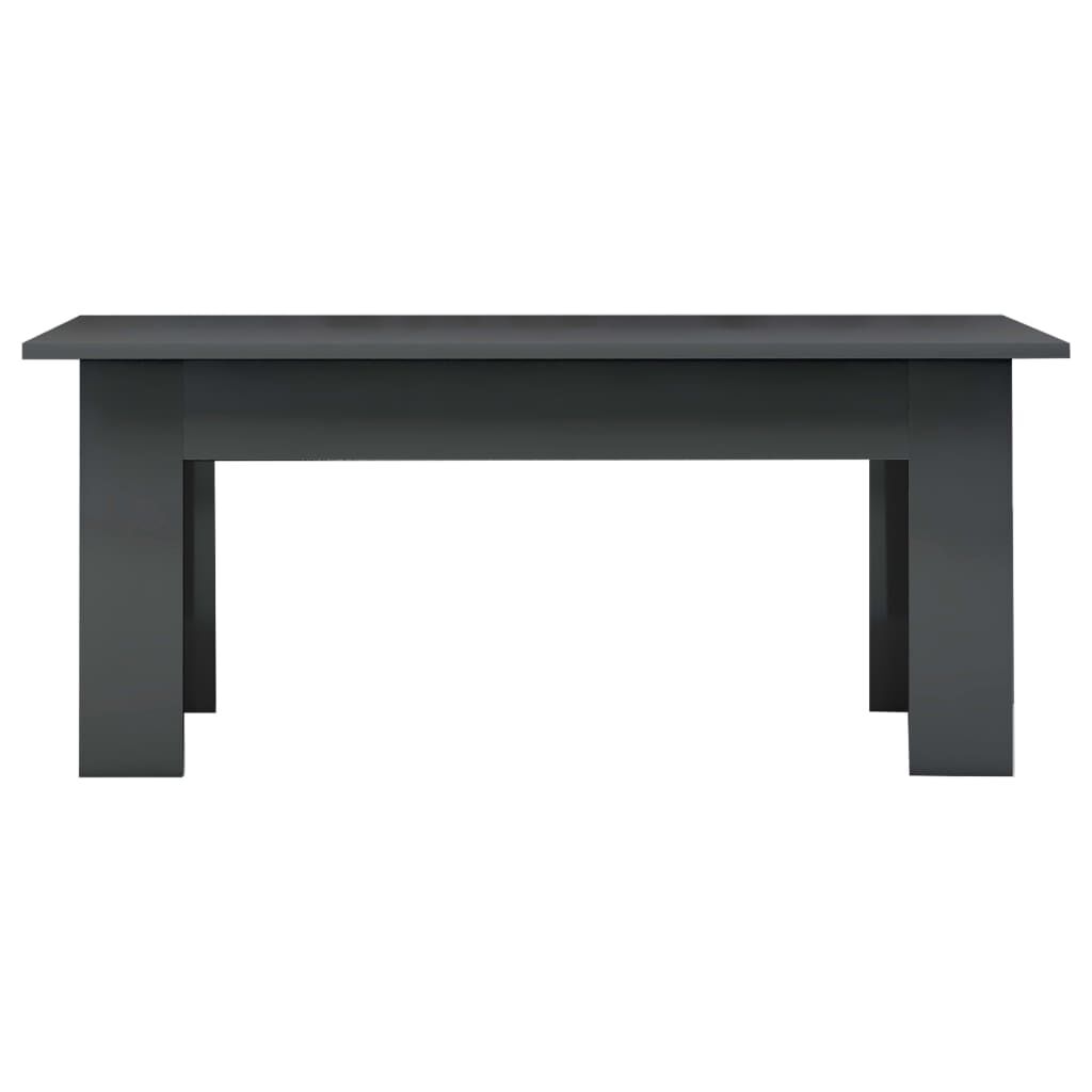 vidaXL Coffee Table High Gloss Grey 100x60x42 cm Engineered Wood