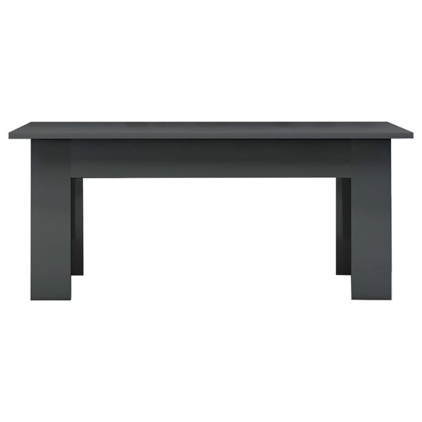 vidaXL Coffee Table High Gloss Grey 100x60x42 cm Engineered Wood