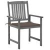 vidaXL Garden Chairs with Cushions 2 pcs Grey Solid Acacia Wood