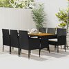 vidaXL 7 Piece Outdoor Dining Set Poly Rattan Black