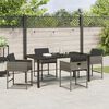 vidaXL Garden Dining Set with Cushion 5 pcs Grey Poly Rattan