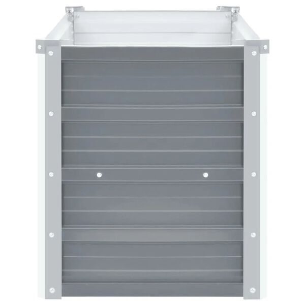 vidaXL Garden Raised Bed Galvanised Steel 160x40x45 cm Grey
