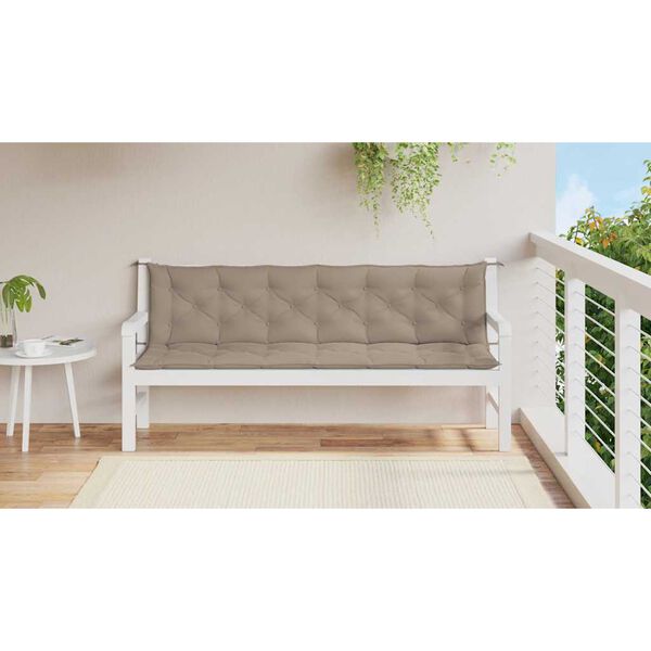vidaXL Garden Bench Cushion Taupe 200x(50+50)x7cm Oxford Fabric