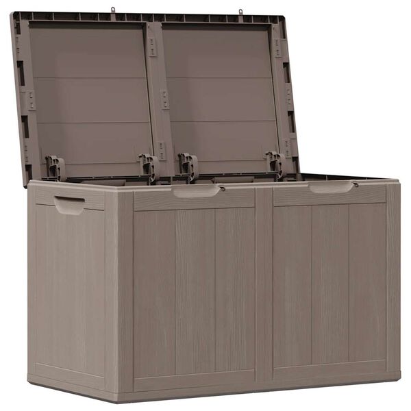 vidaXL Garden Storage Box 180L Brown PP Wood Look