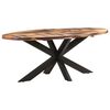 vidaXL Dining Table Oval 200x100x75cm Acacia Wood