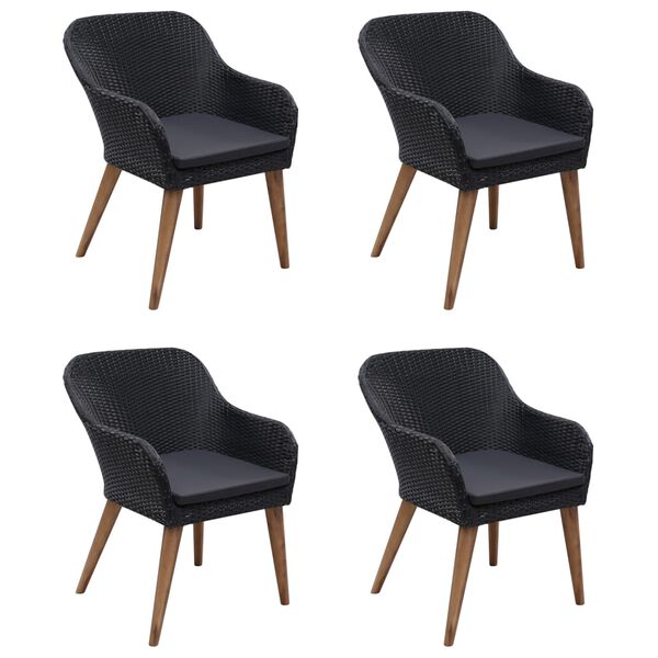vidaXL 5 Piece Garden Dining Set Black