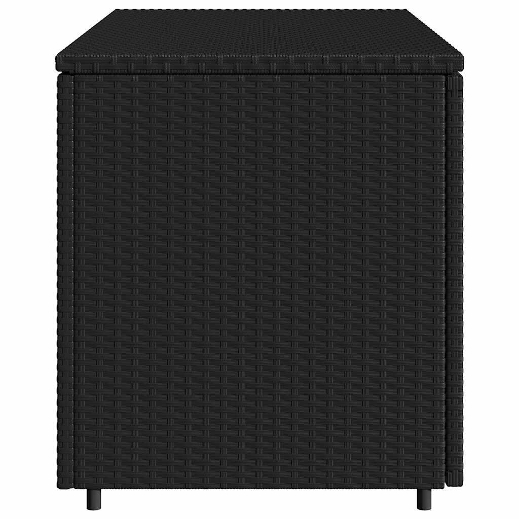 vidaXL Garden Storage Cabinet Black 110x55x60.5 cm Poly Rattan