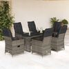vidaXL 9 Piece Garden Dining Set with Cushions Grey Poly Rattan