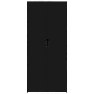 vidaXL Storage Cabinet Black 80x35.5x180 cm Engineered Wood