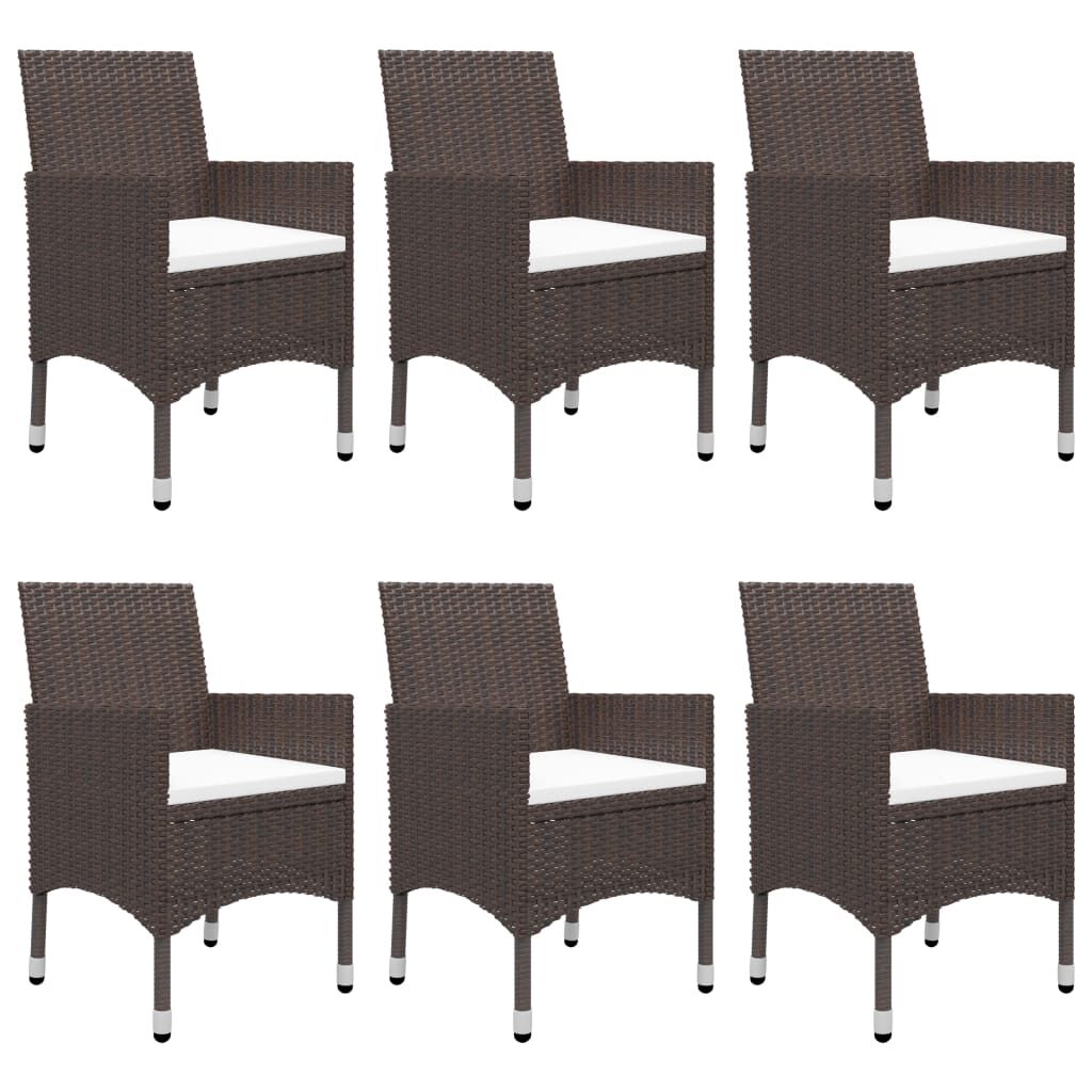 vidaXL 7 Piece Garden Dining Set Brown