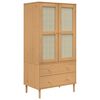 vidaXL Wardrobe "SENJA" Rattan Look Brown 90x55x175 cm Solid Wood Pine