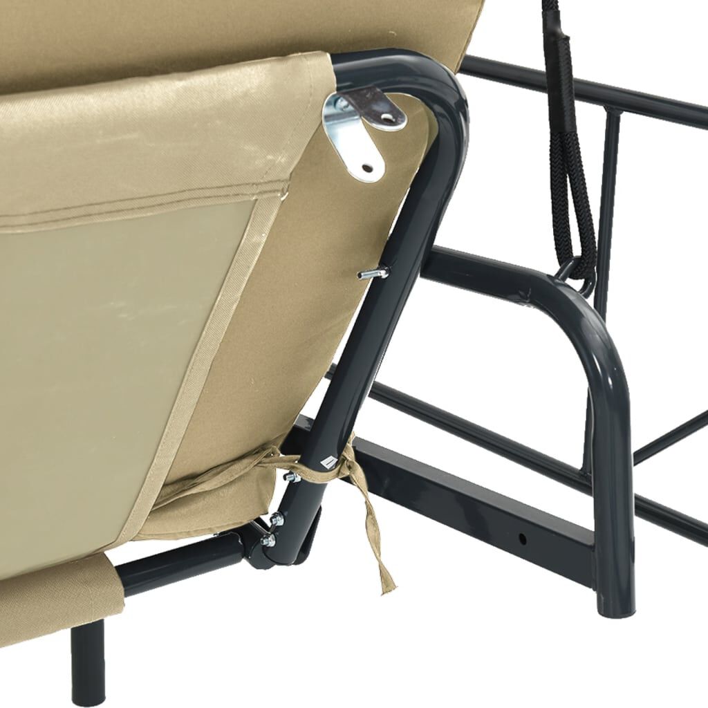 vidaXL Garden Swing Bench with Canopy Sand Steel