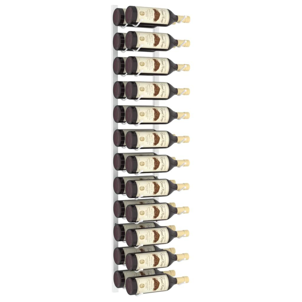 vidaXL Wall Mounted Wine Rack for 24 Bottles White Iron
