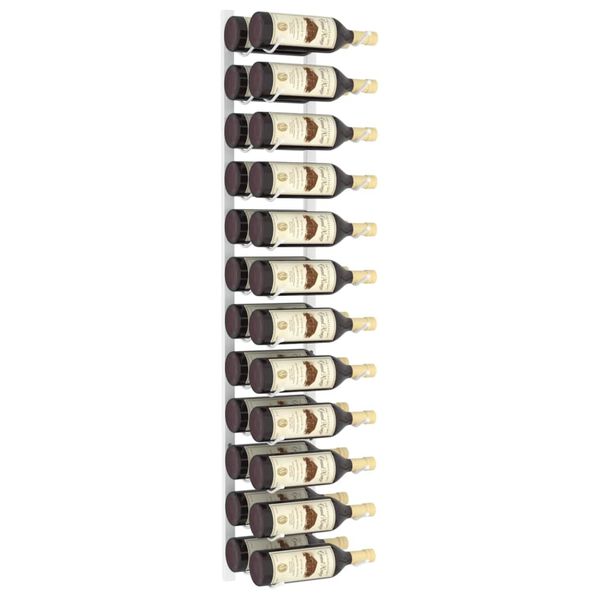 vidaXL Wall Mounted Wine Rack for 24 Bottles White Iron
