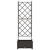 vidaXL Garden Planter with Trellis 2 pcs Black 80 x 40 x 125.5 cm PP