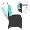 vidaXL Reclining Garden Chair with Side Table Black Poly Rattan
